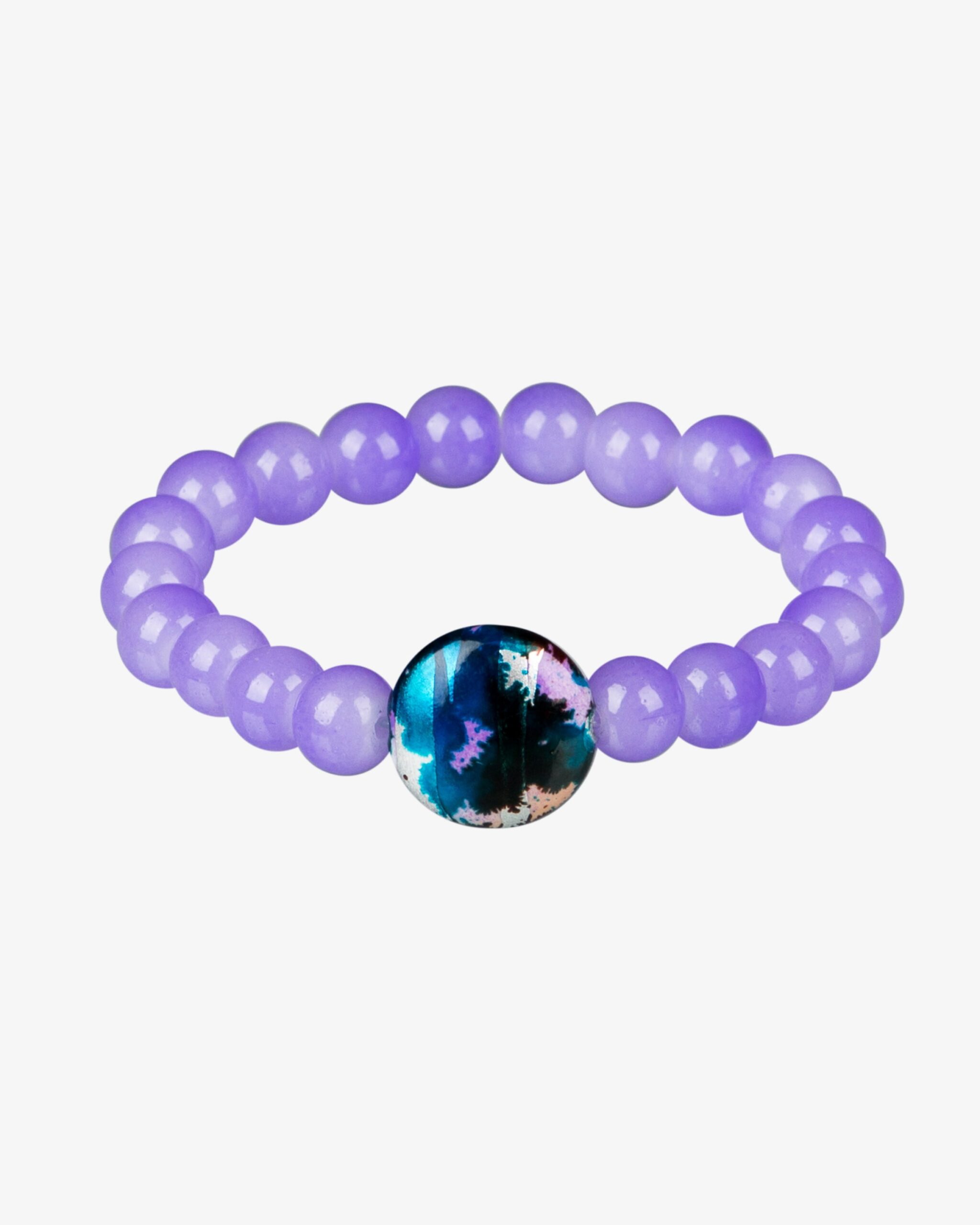 دستبند کشی مرواریدی بنفش یاسی - مایل