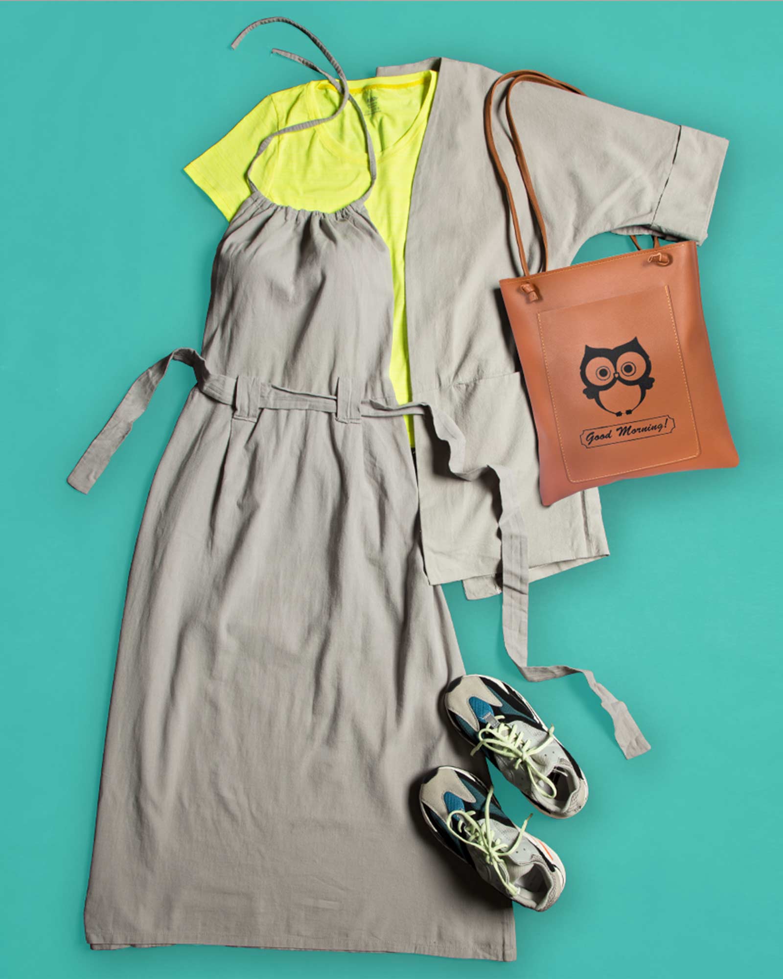 کفش ورزشی لژدار زنانه - طوسی کمرنگ - ست