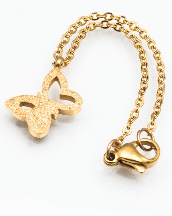 آویز ساعت طرح پروانه - طلایی - آویز ساعت استیل