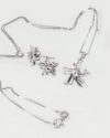 نیم ست طرح ستاره نقره - نقره ای - گردنبند و گوشواره نقره