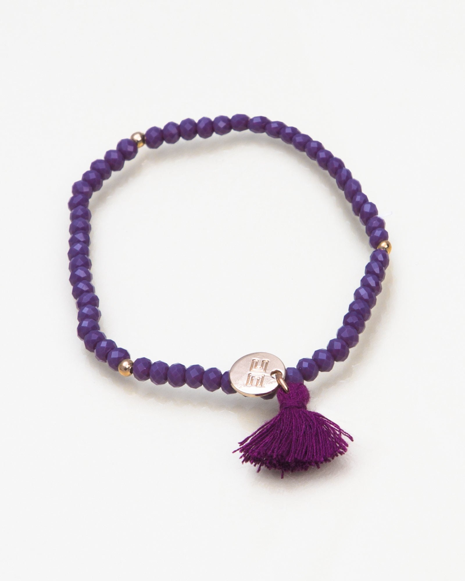 پابند مهره ای آویز دار - بنفش روشن - پابند مهره دار