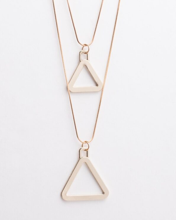 گردنبند آویز مثلث طلایی - طلایی - گردنبند زنانه
