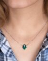 گردنبند طرح چشم نظر - سبزآبی - گردنبند زنانه