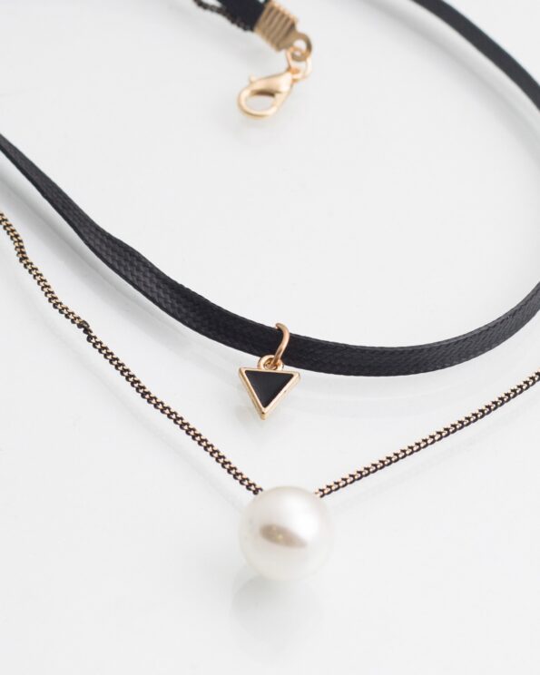 گردنبند چوکر آویز توپی - مشکی - گردنبند زنانه