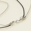 گردنبند استیل دو ردیفه - نقره ای - قفل و زنجیر