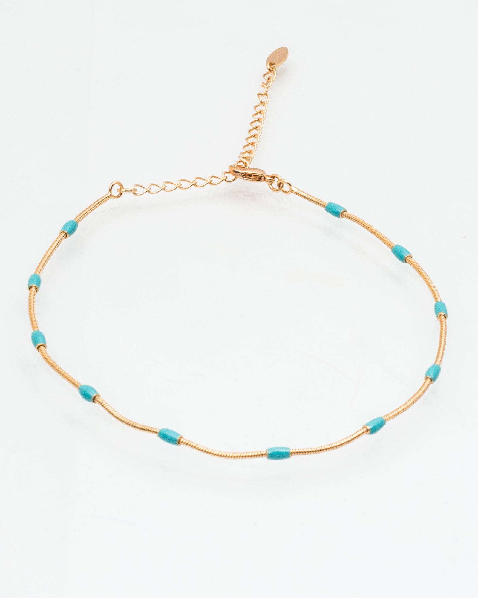 پابند طلایی فیروزه زنانه - فیروزه ای - پابند دخترانه