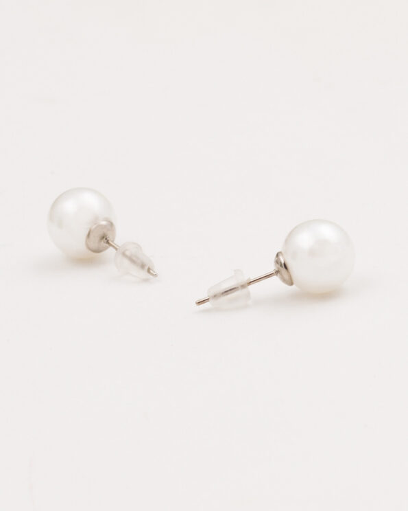 گوشواره میخی طرح مروارید زنانه - سفید - گوشواره میخی