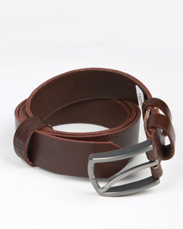 کمربند قهوه ای ساده مردانه - قهوه ای تیره
