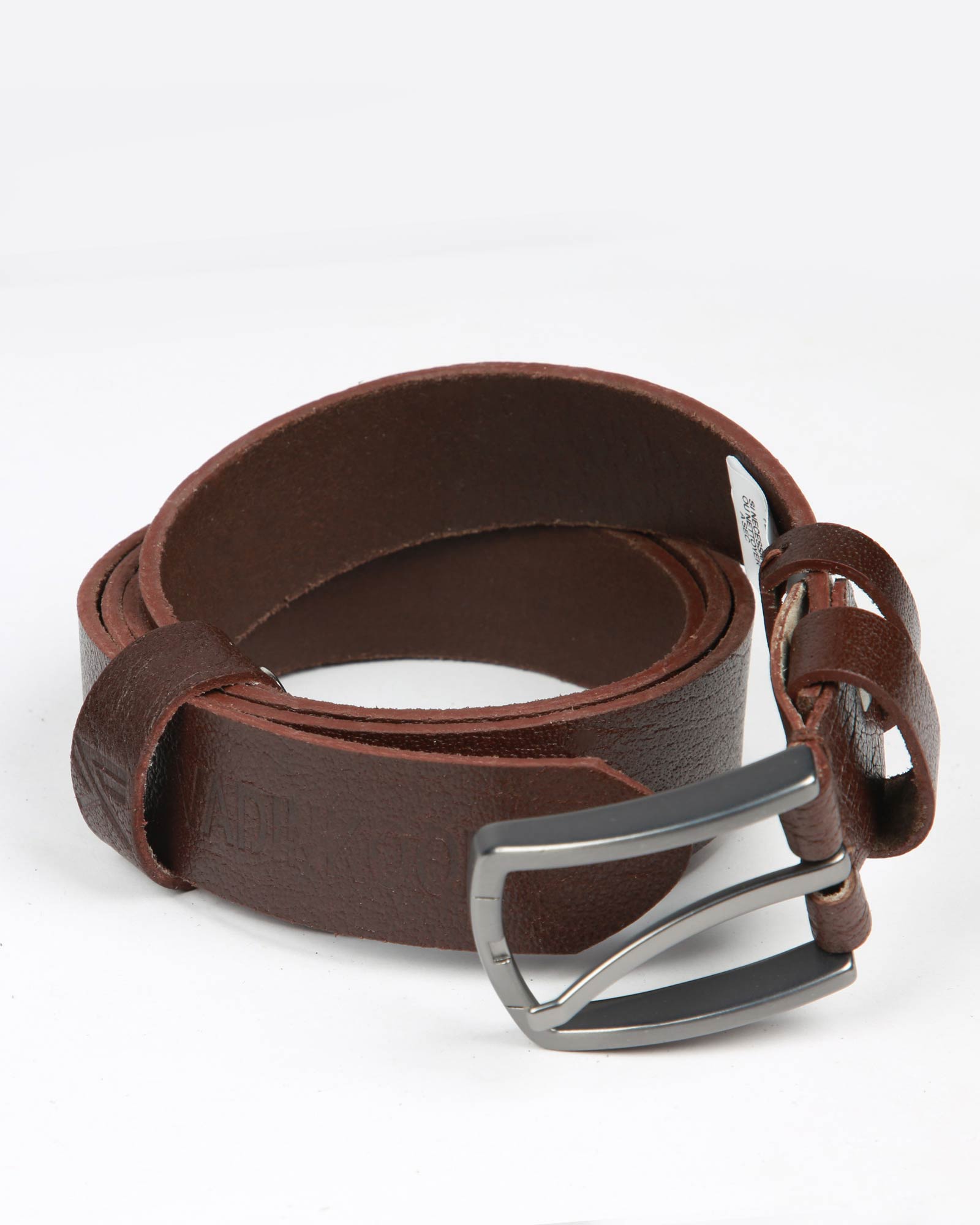 کمربند قهوه ای ساده مردانه - قهوه ای تیره