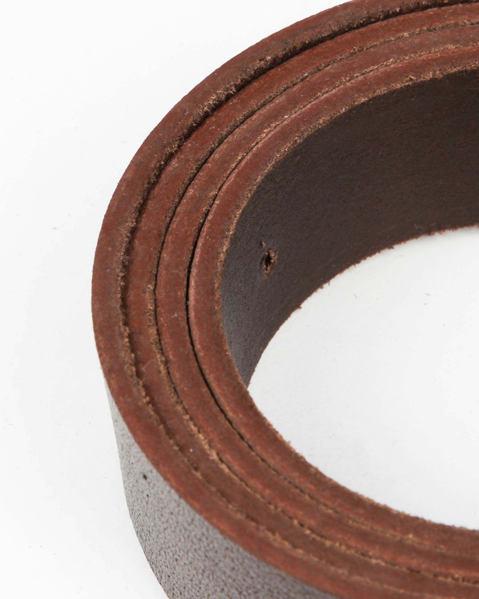 کمربند چرم مردانه اسپرت - قهوه ای تیره - کمربند چرم