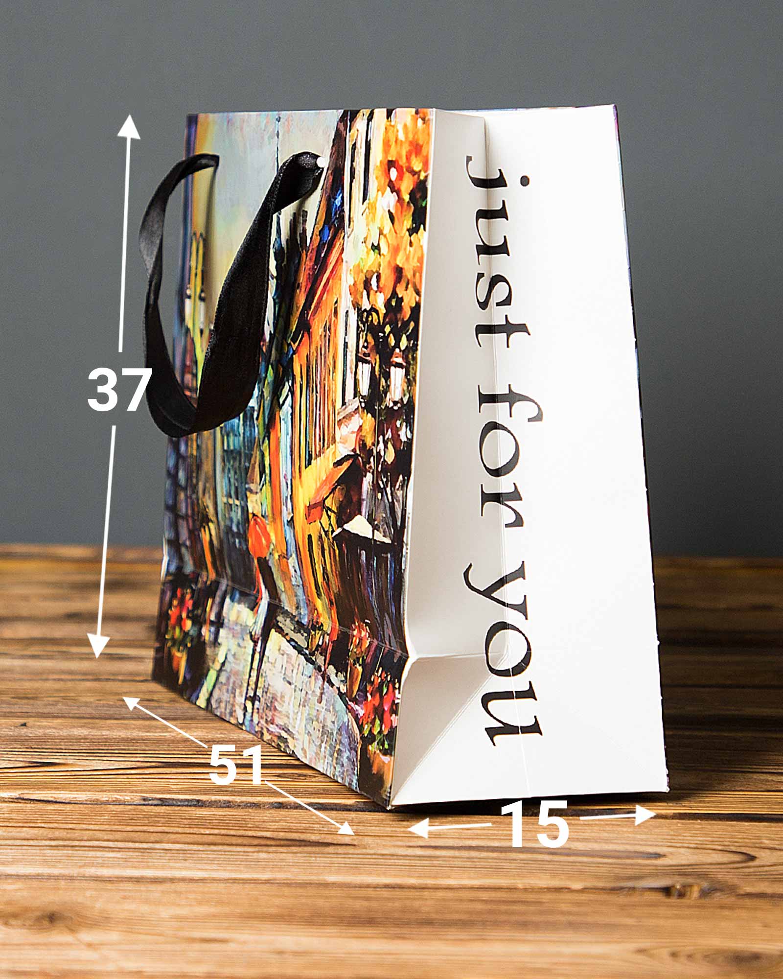 پاکت کادویی بزرگ طرح نقاشی آبرنگ - چند رنگ - ابعاد