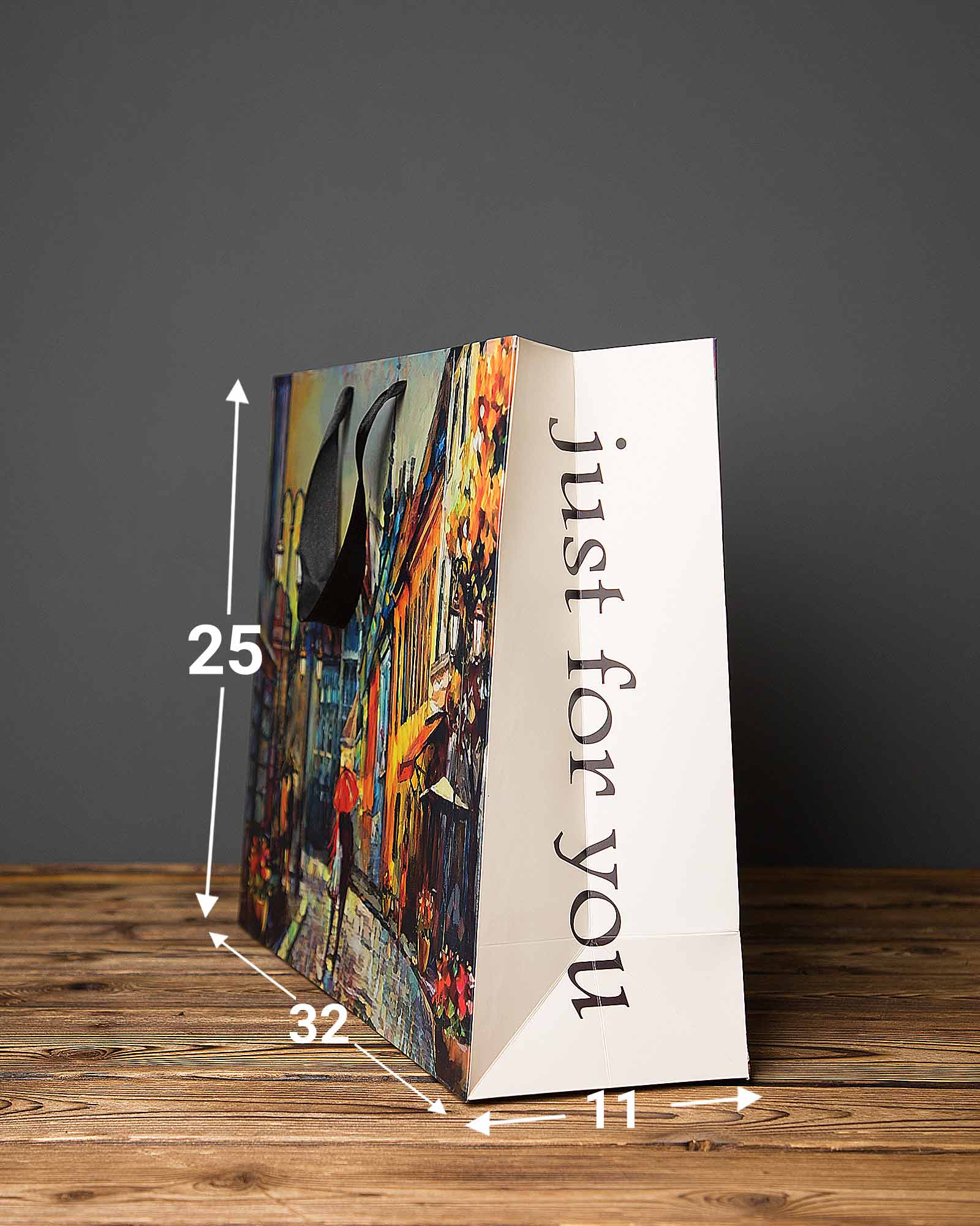 پاکت کادویی طرح نقاشی آبرنگ - چند رنگ - ابعاد