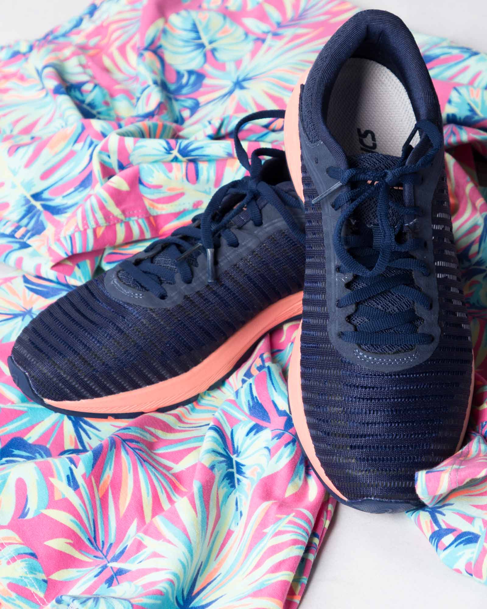 کتونی اسپرت زنانه توری اسیکس سرمه ای-محیطی