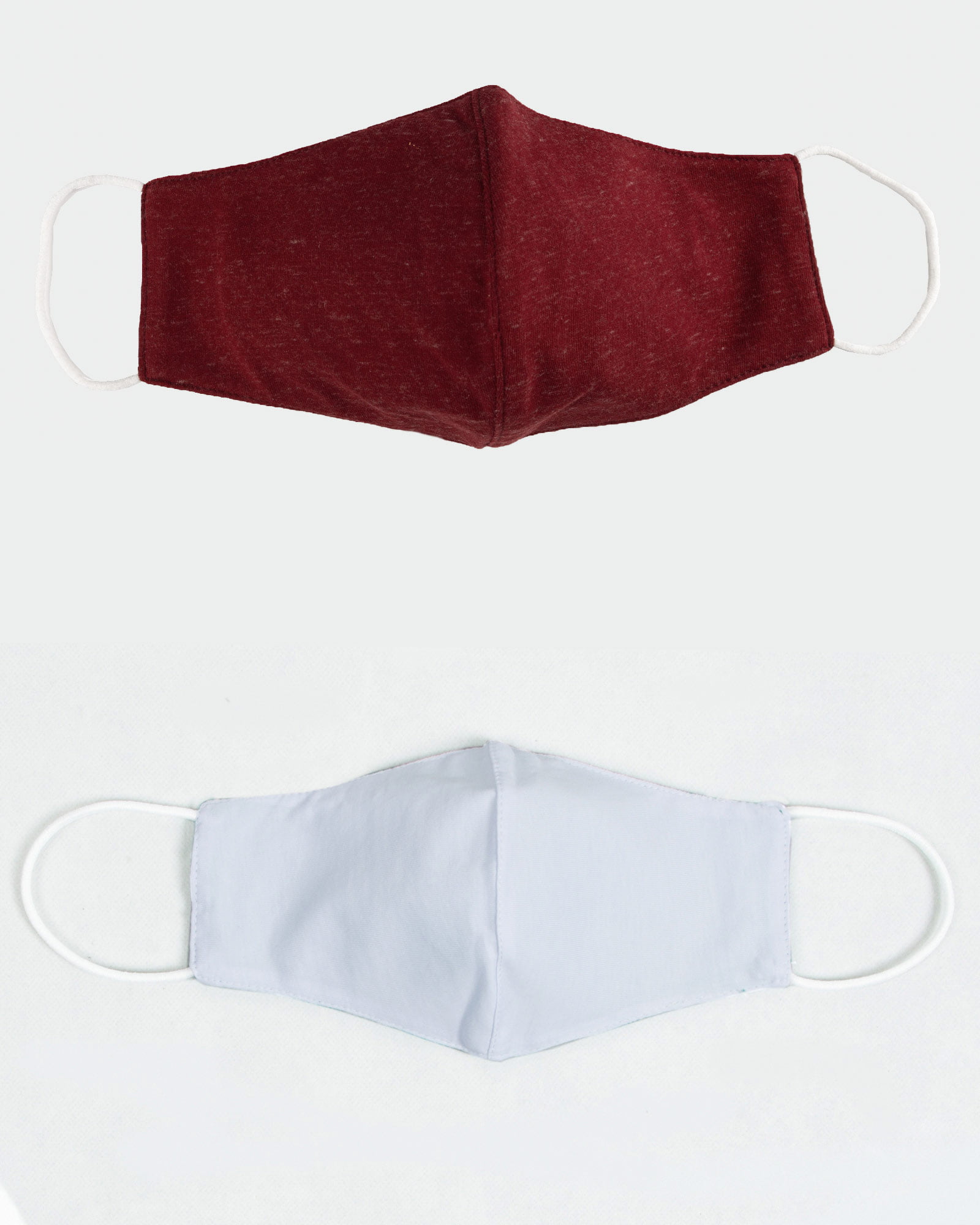 ماسک تنفسی پارچه ای- عنابی ملانژ - بیرون و داخل