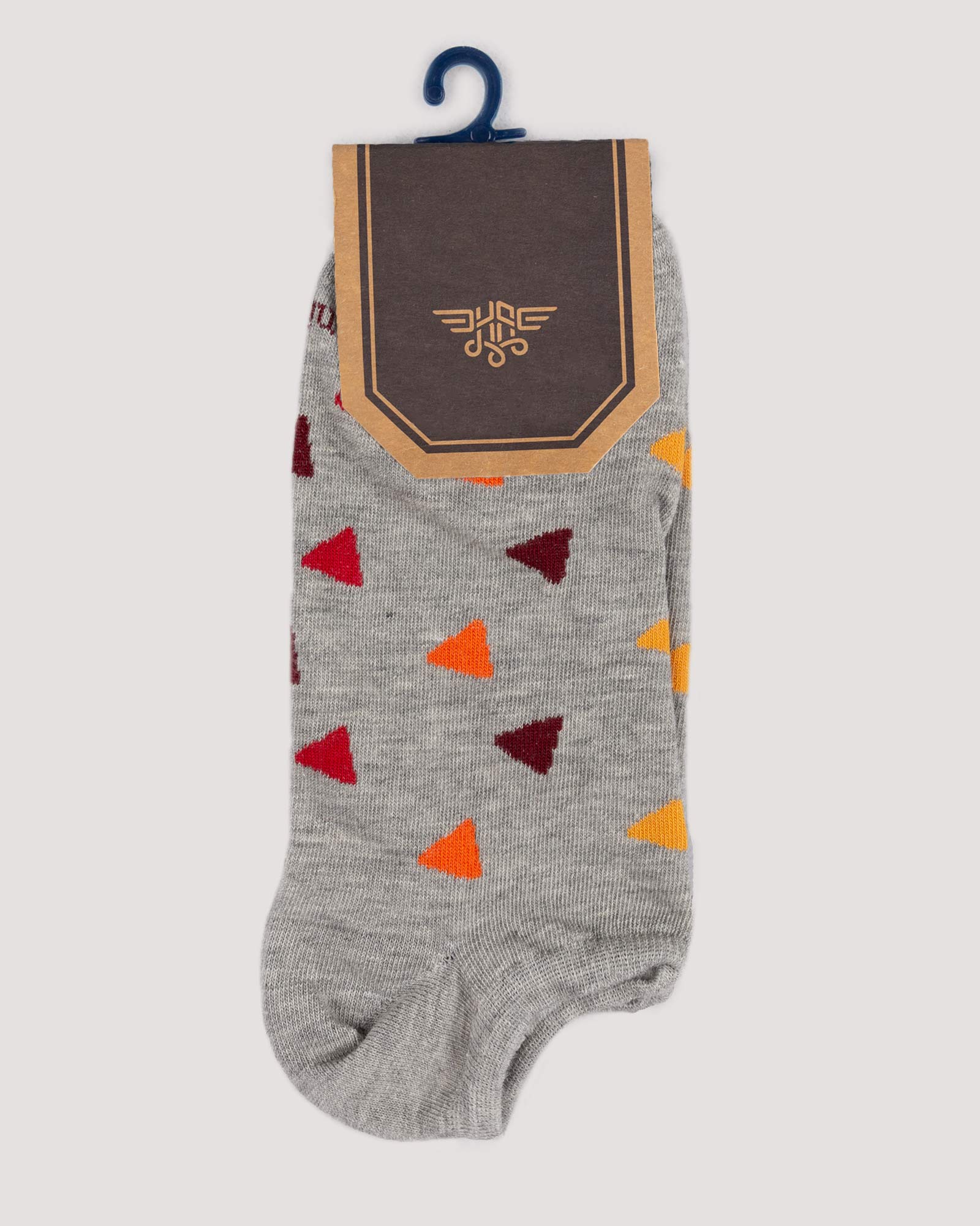 جوراب ساق کوتاه طرح دار- ملانژ- روبرو