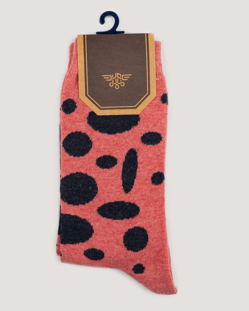 جوراب نخی طرح دار- صورتی تیره- روبرو