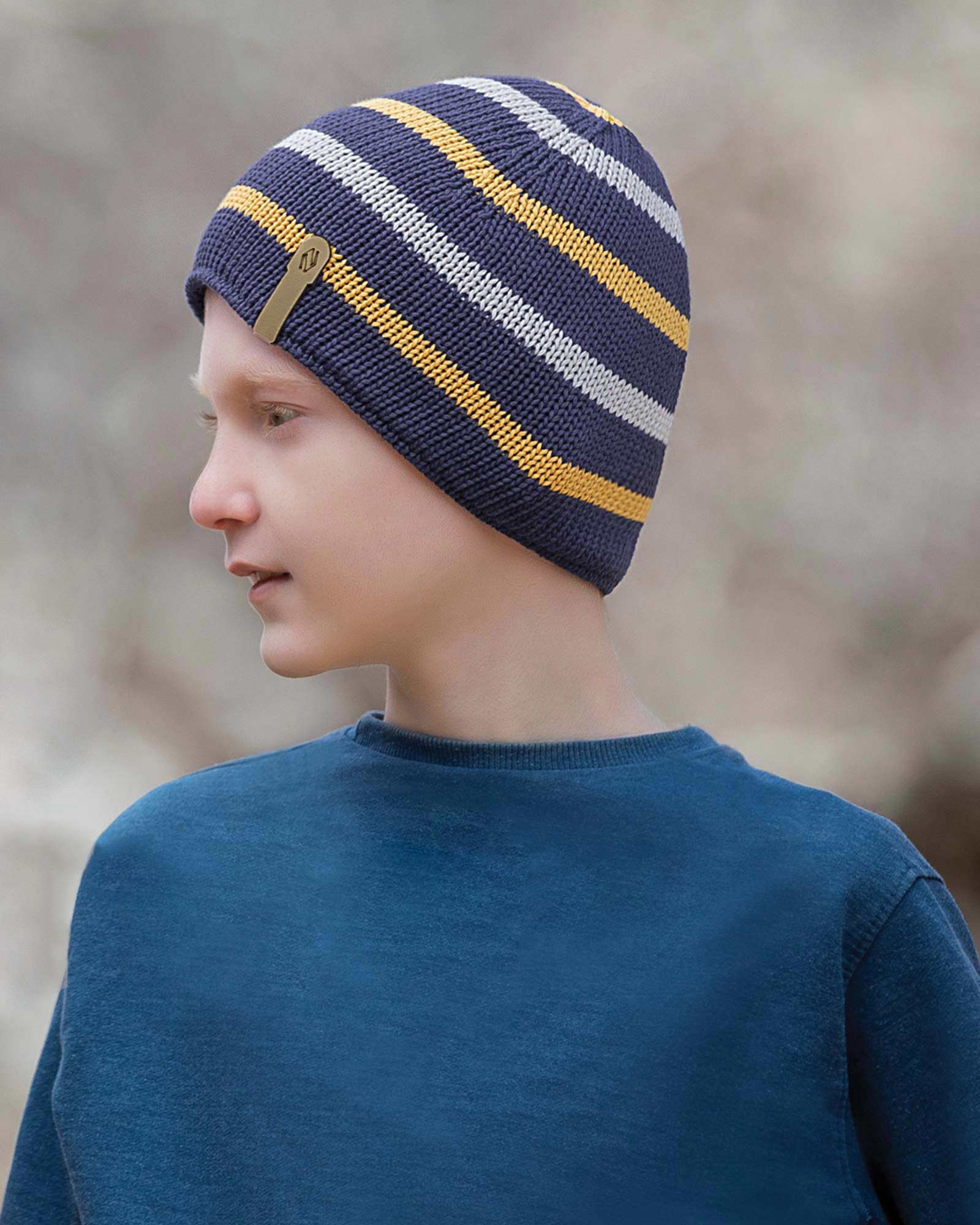 کلاه بافت بچگانه- سرمه ای- محیطی