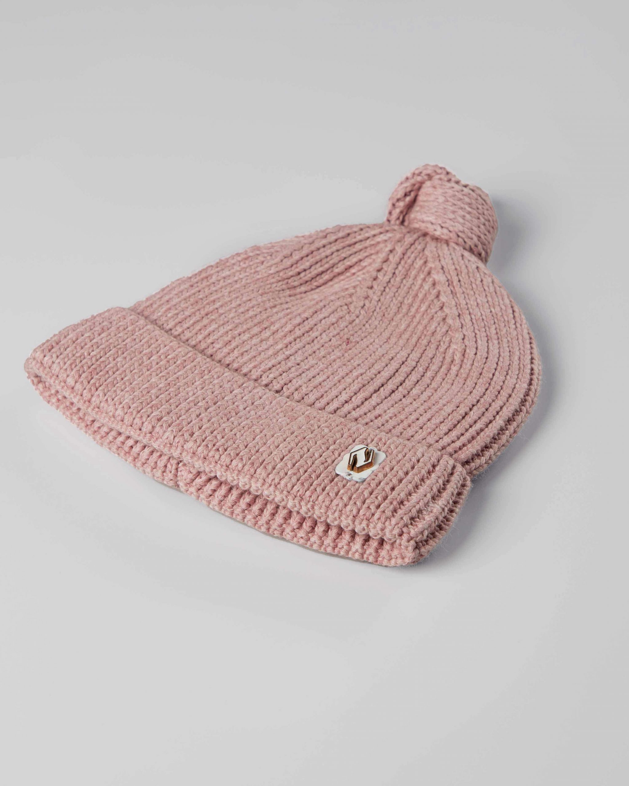 کلاه بافت بچگانه 84002- صورتی کثیف (1)