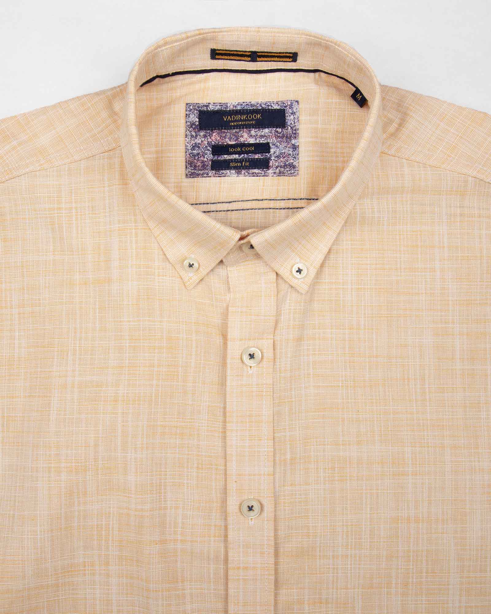 پیراهن مردانه آستین کوتاه VK992- هلویی (4)