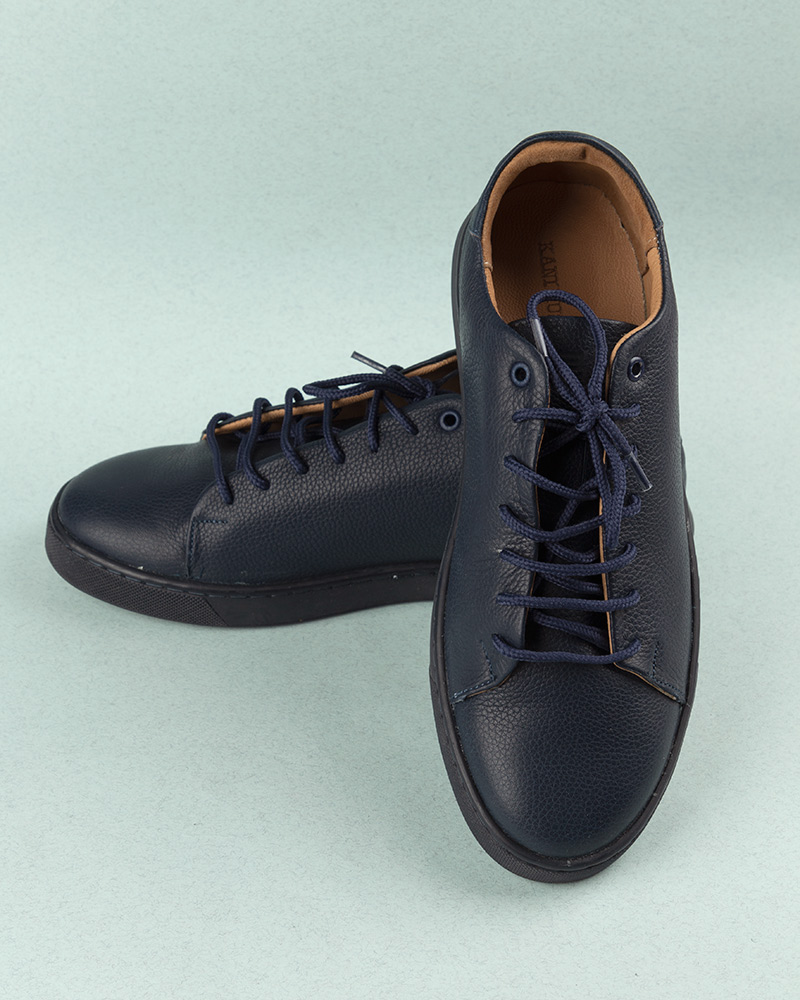 کفش چرمی مردانه 7502- سرمه ای تیره (2)