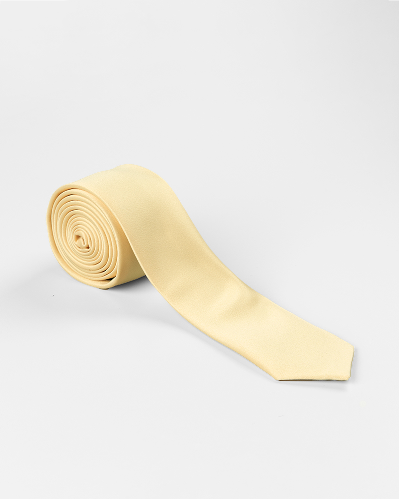 کراوات کرم قهوه ای ساتن مردانه - کرمى