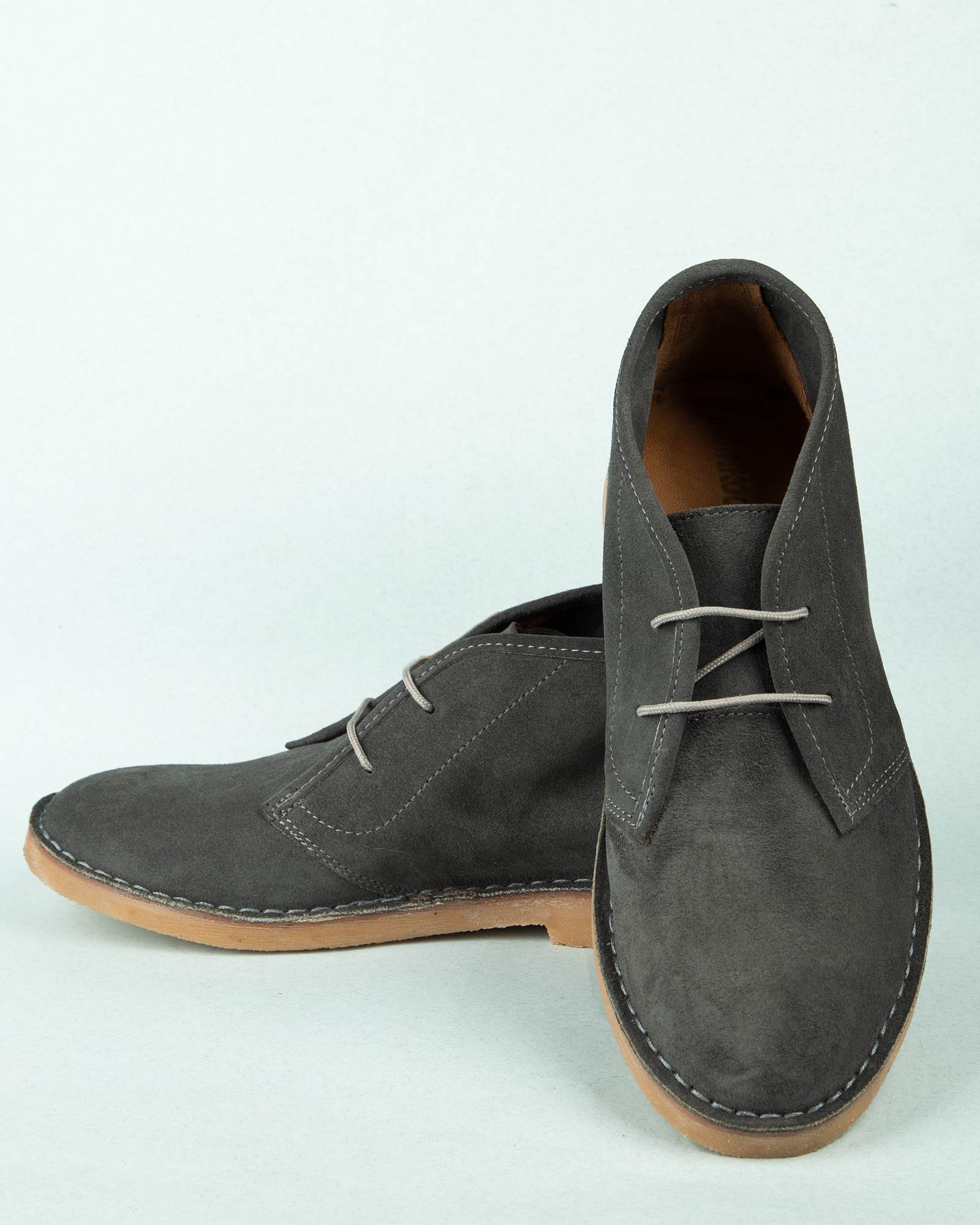 کفش چرم مردانه VK200- خاکستری تیره (2)