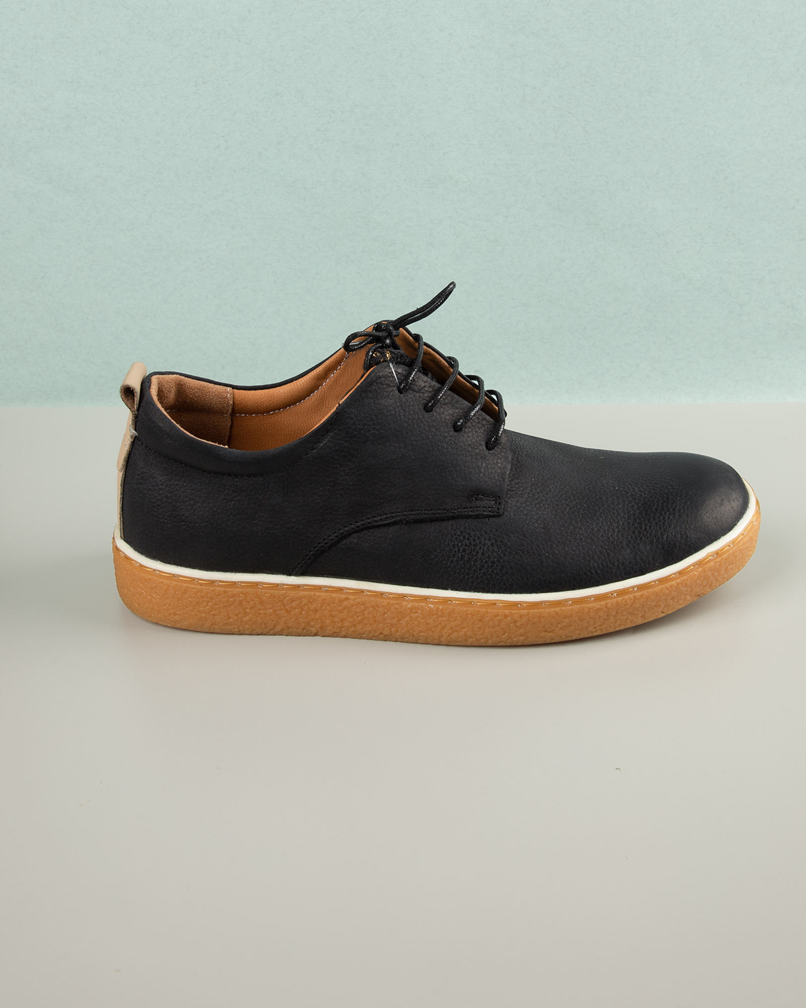 کفش چرم مردانه VK204 - دودی تیره