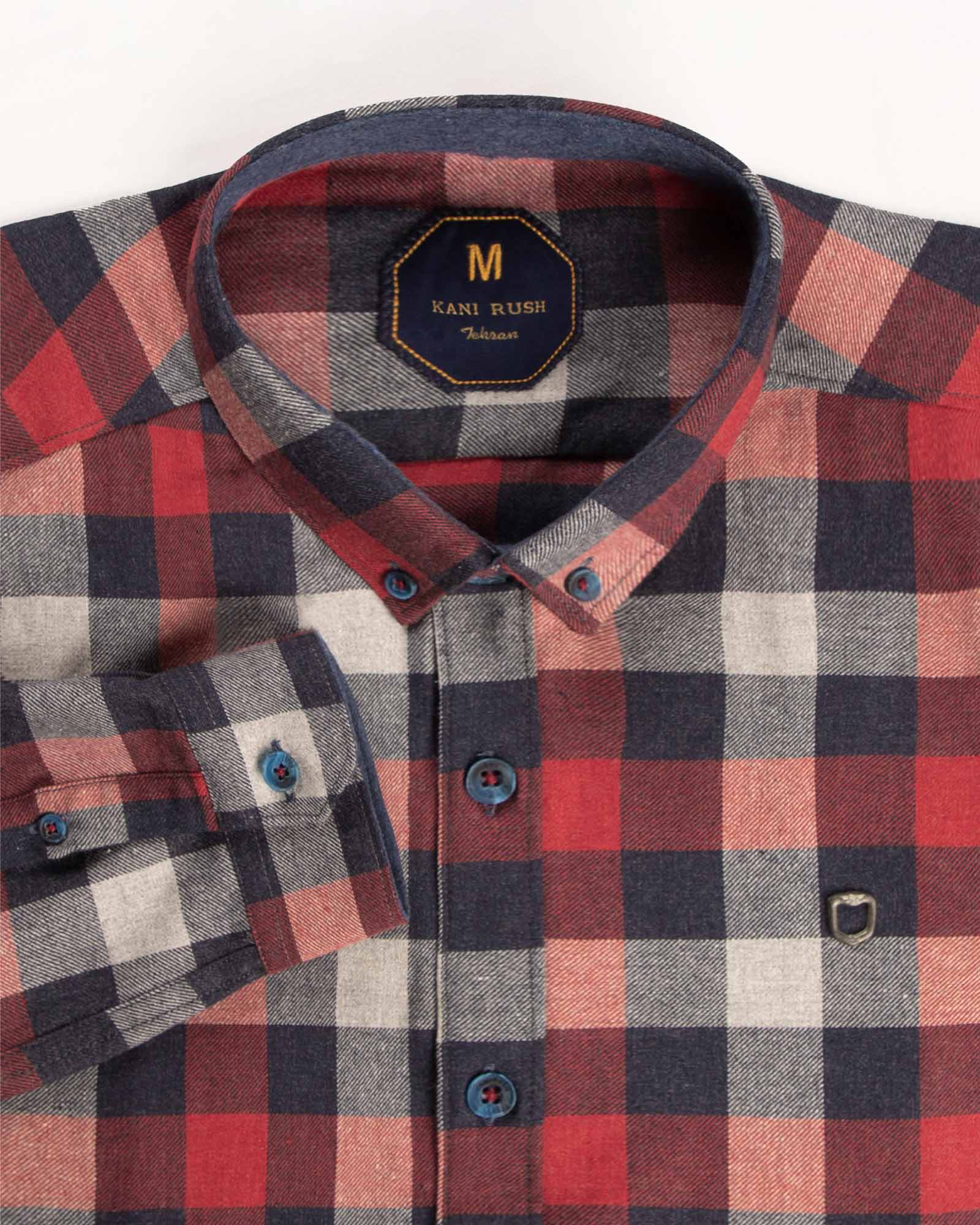 پیراهن مردانه پشمی 4429 - قرمز