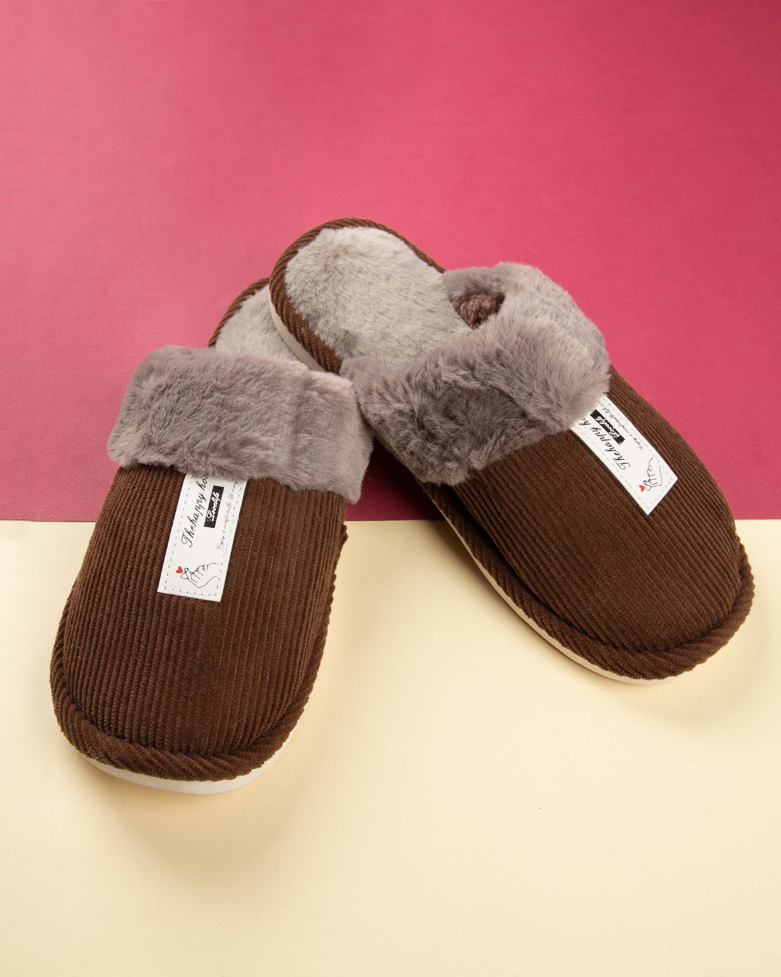 دمپایی روفرشی مردانه S177-T4 - قهوه‌ای تیره