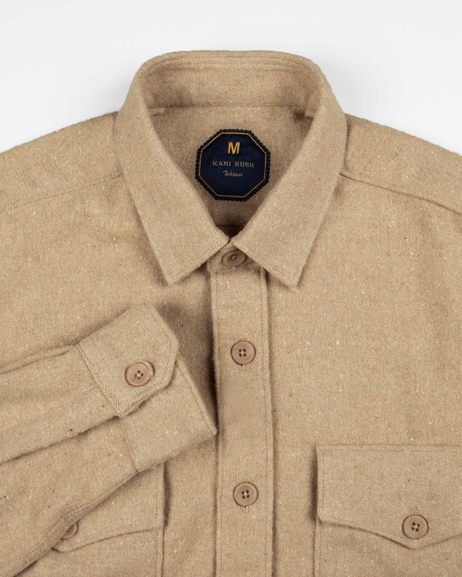 پیراهن پشمی مردانه 4453 - کرمى