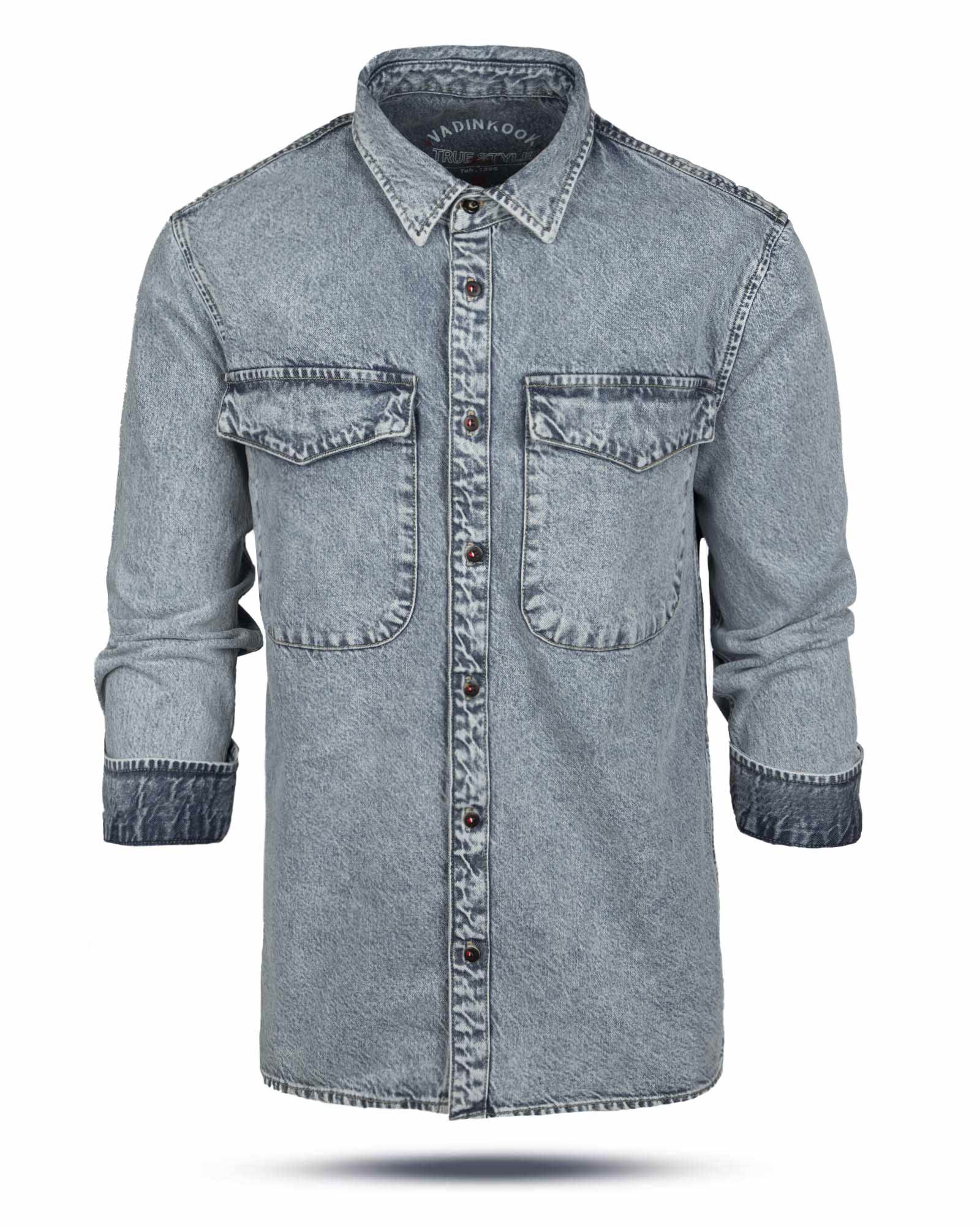 پیراهن جین مردانه 0355 - آبی