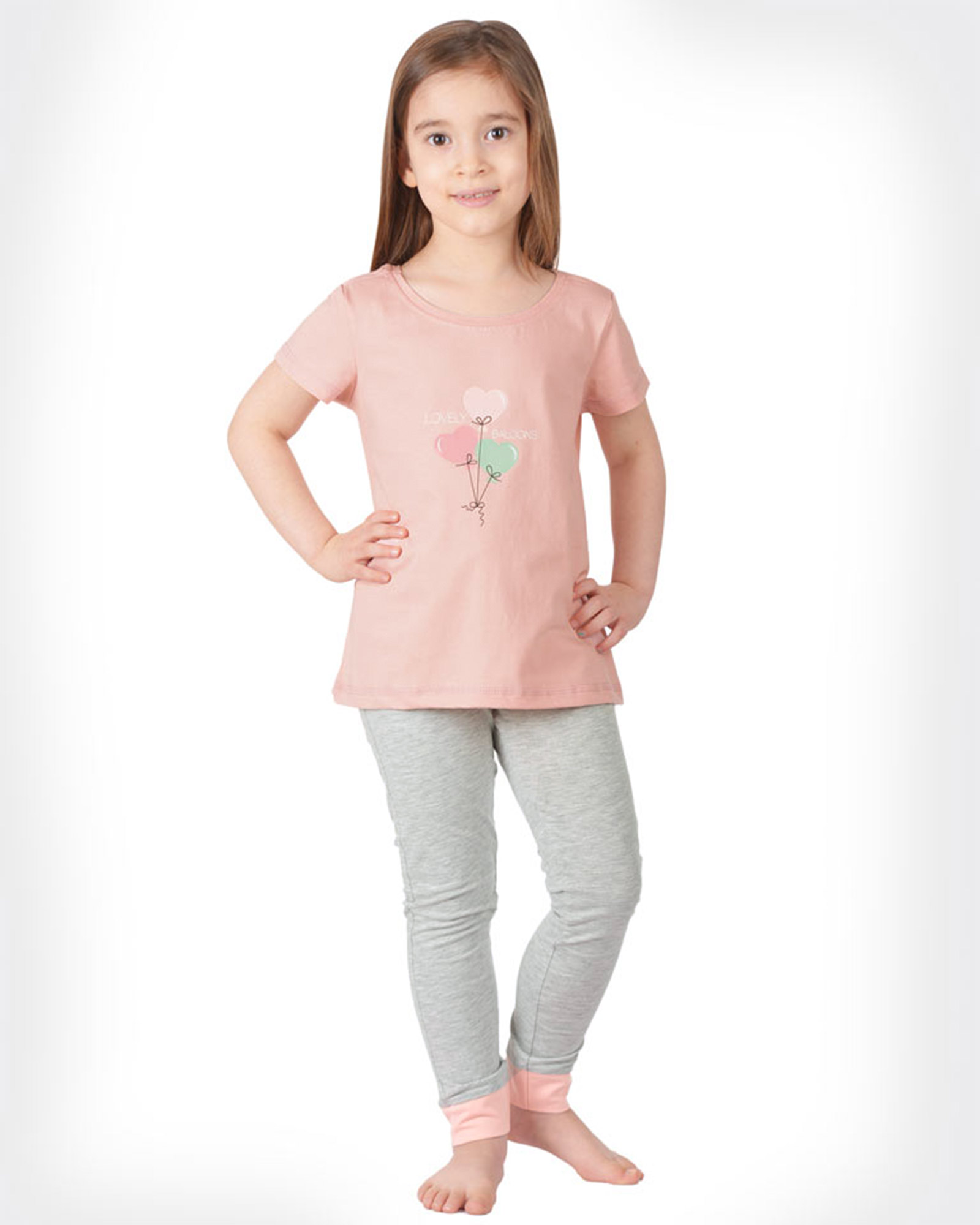 ست لباس راحتی دخترانه 1450 - صورتی کثیف