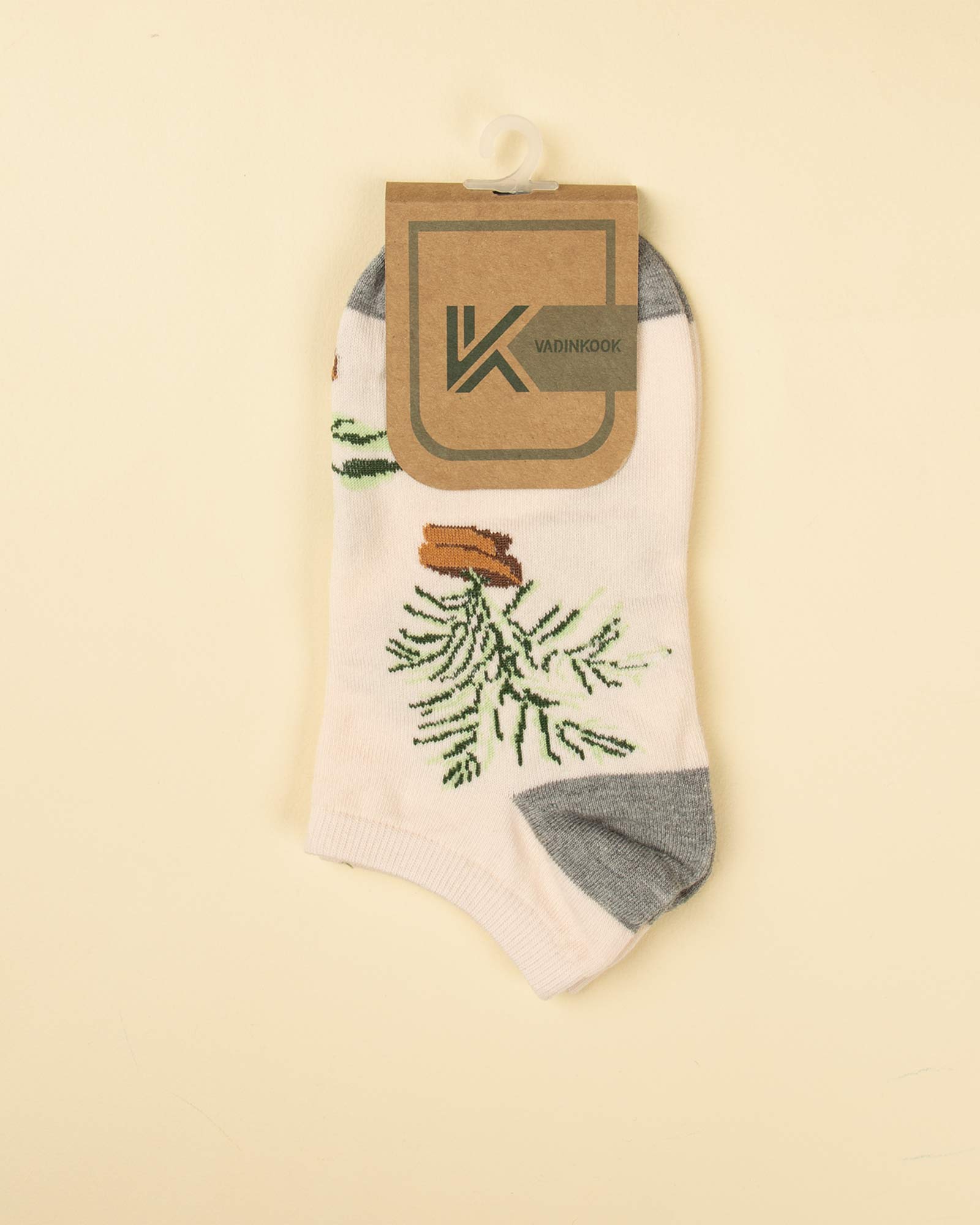 جوراب نخی طرح دار S2-هلویی-فروشگاه سارابارا-sarabara.com