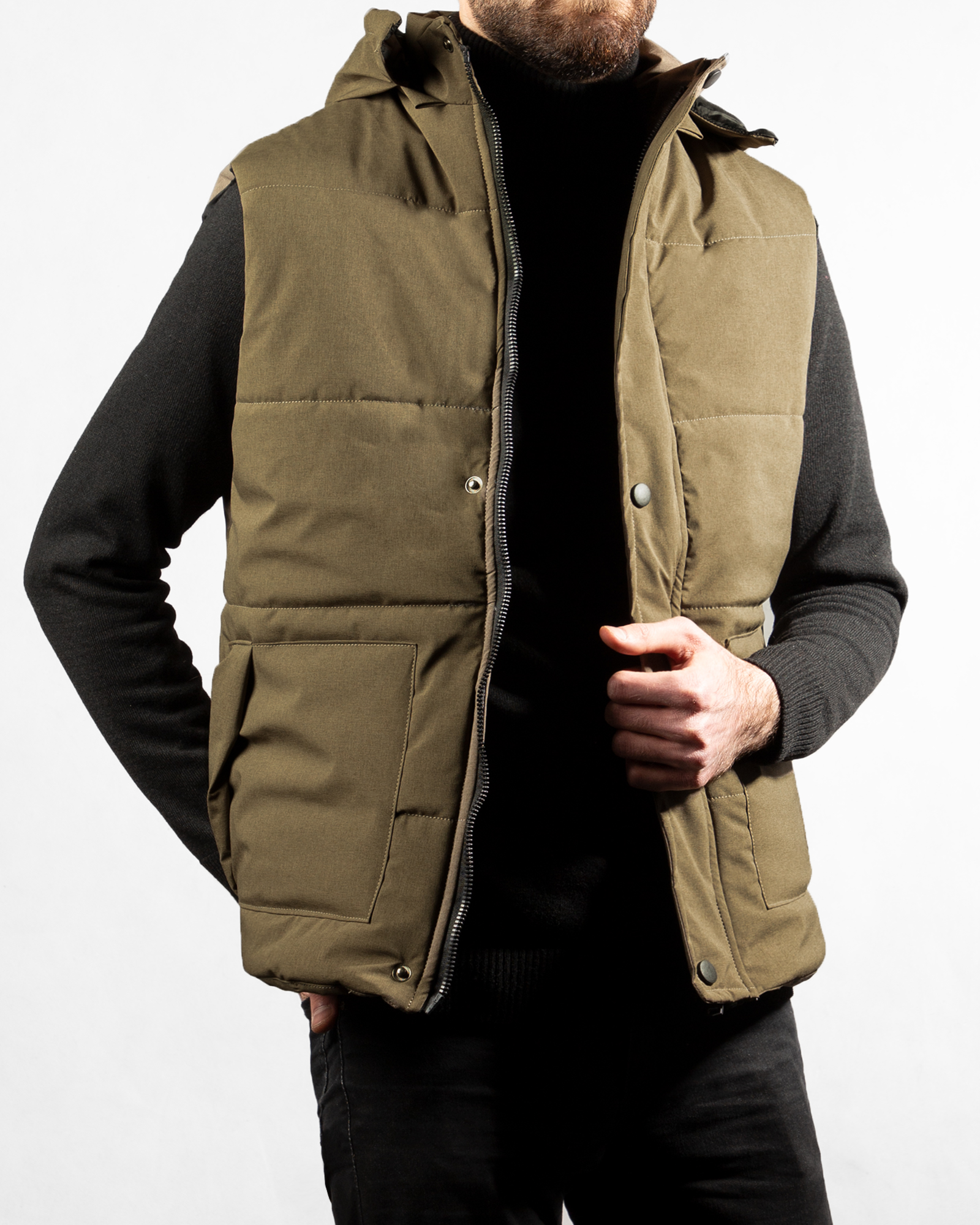 کاپشن پافر مردانه 1300 - سبز ارتشى