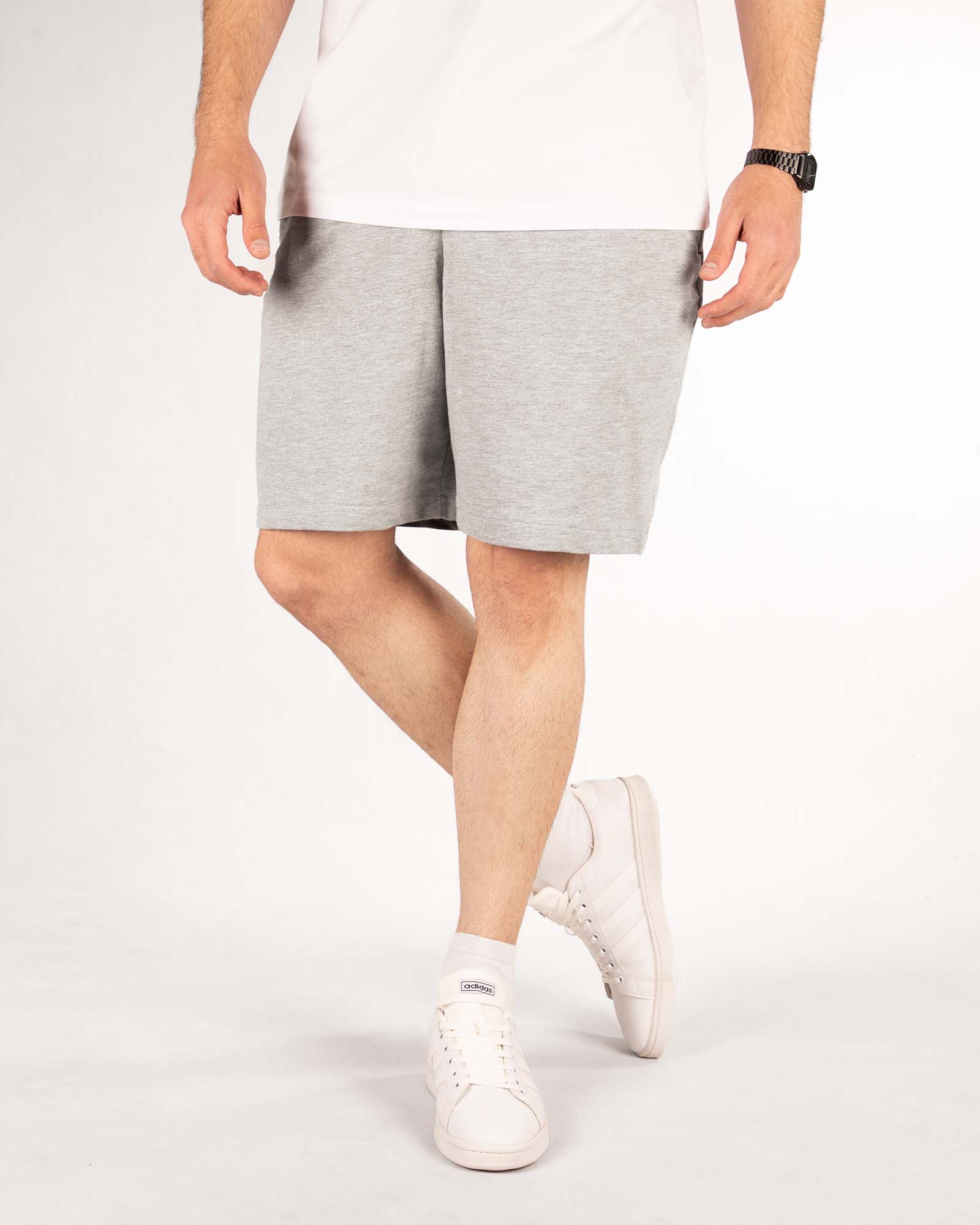 شلوارک مردانه نخی 5823 - ملانژ