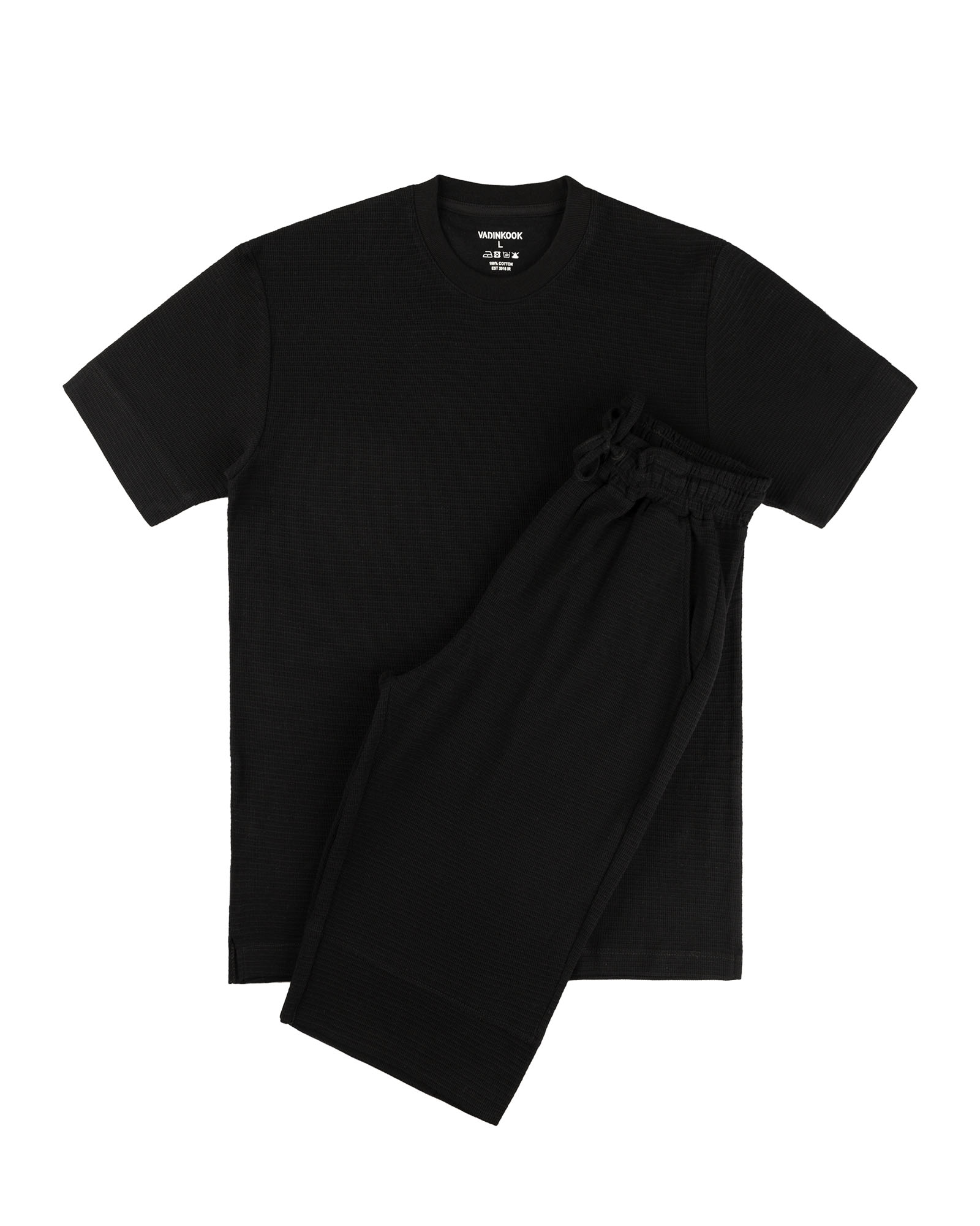 ست تیشرت و شلوارک مردانه 021145 - مشکی