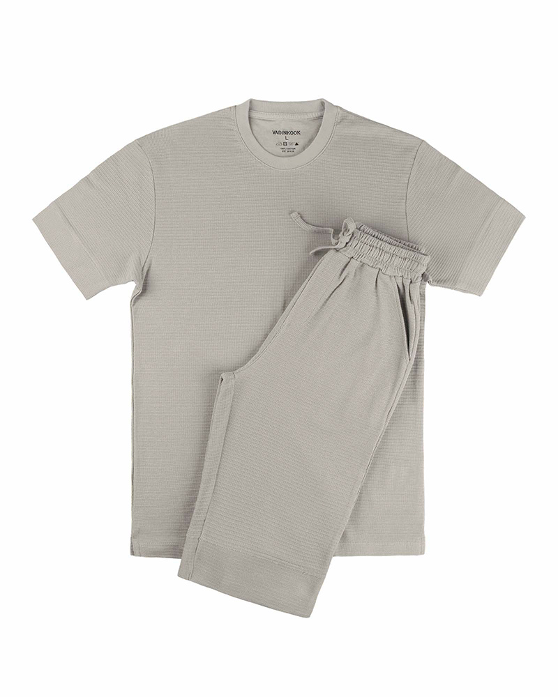 ست تیشرت و شلوارک مردانه 021145 - ماشی