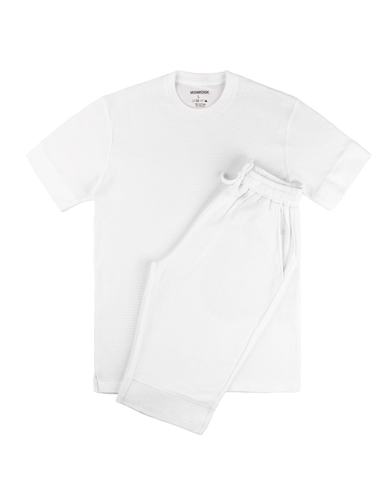 ست تیشرت و شلوارک مردانه 021145 - سفید