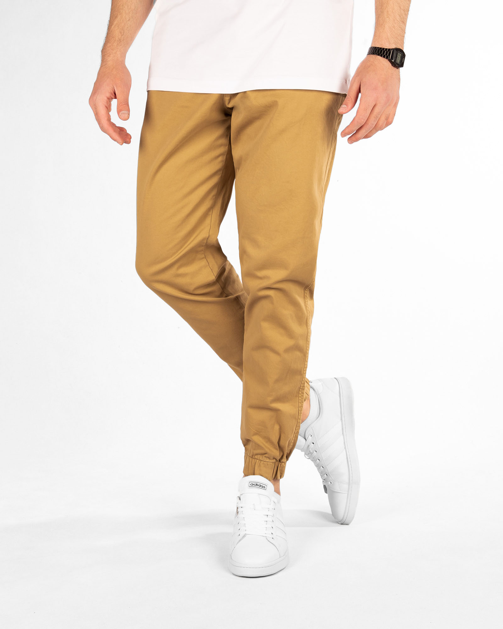 شلوار اسلش کتان مردانه vk0023 - کرمی سیر