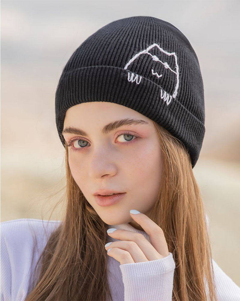 کلاه بافت طرح گربه 30146 - مشکی