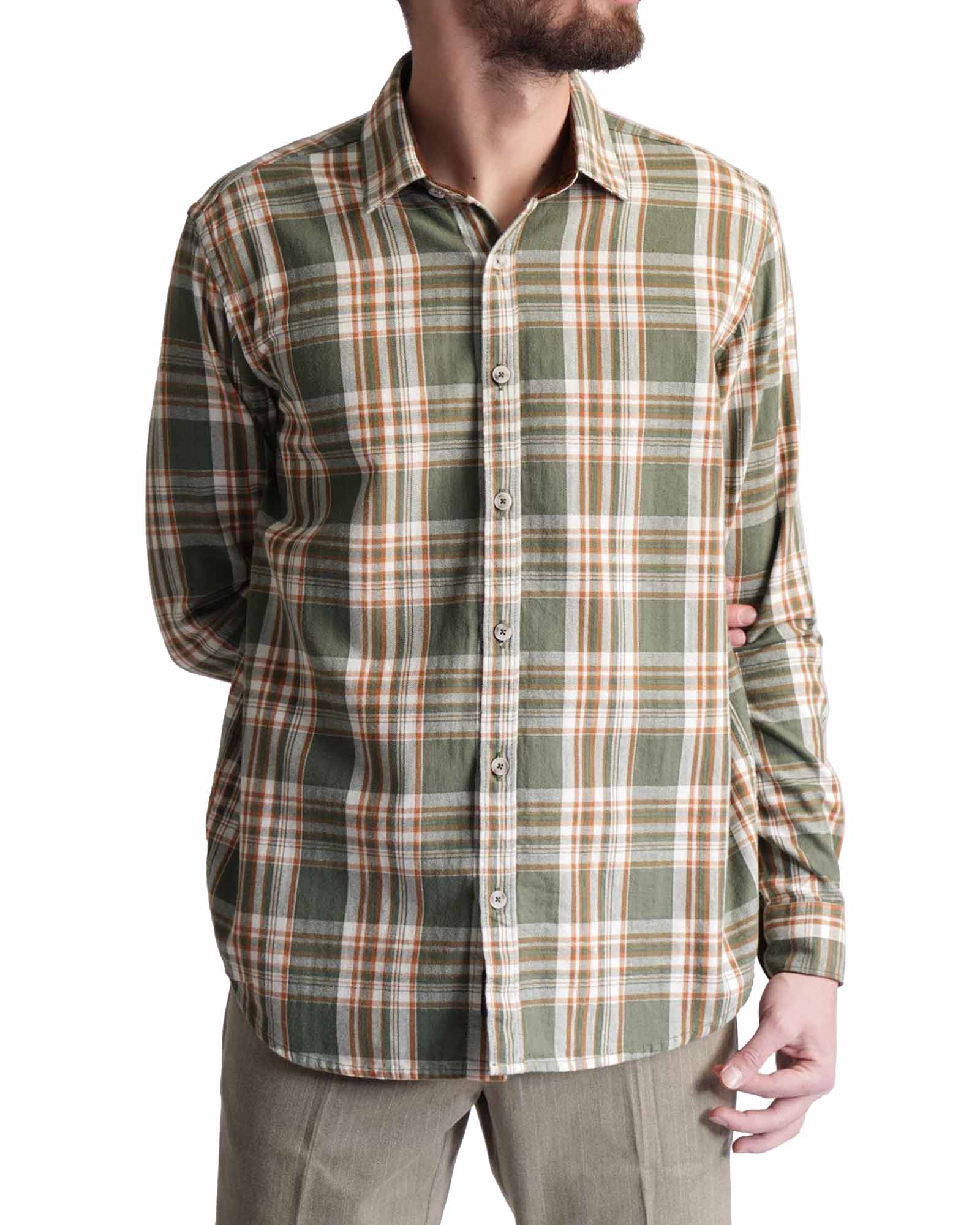 پیراهن مردانه آستین بلند چهارخانه