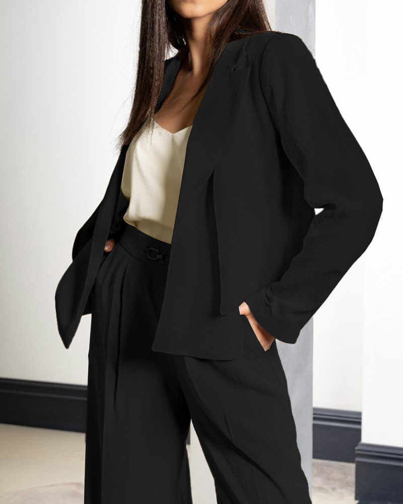 کت یقه انگلیسی زنانه 312146 - مشکی