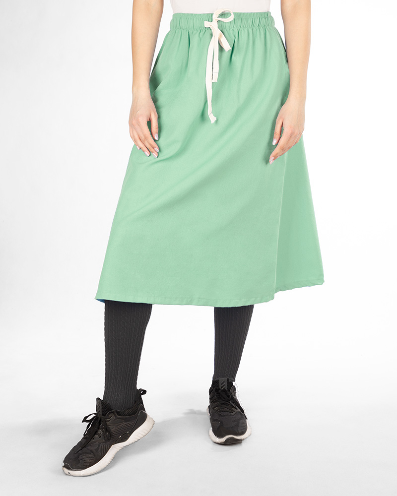 دامن لینن زنانه 2429 - سبز زمردی