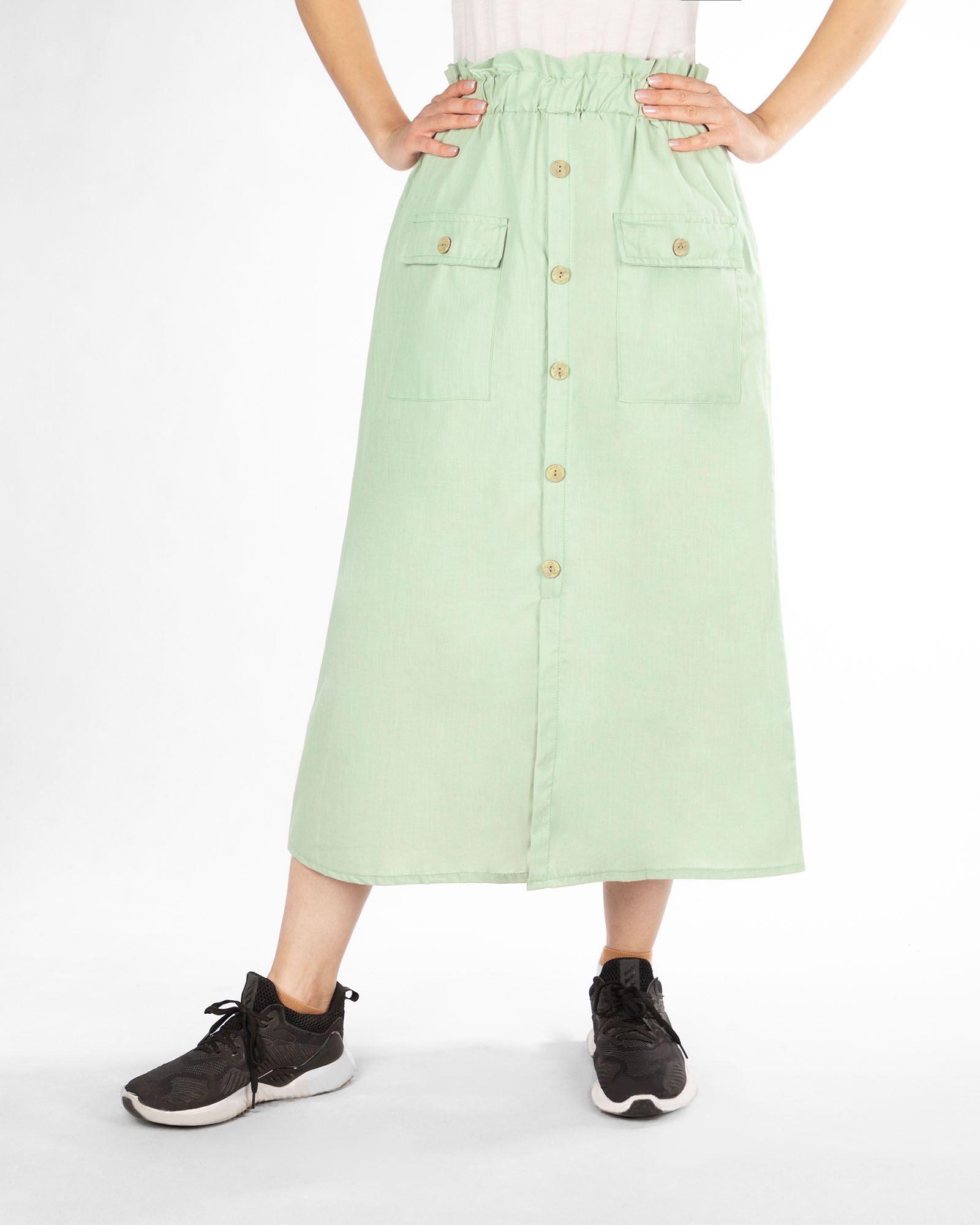 دامن زنانه لینن 2315 - سبز زمردی