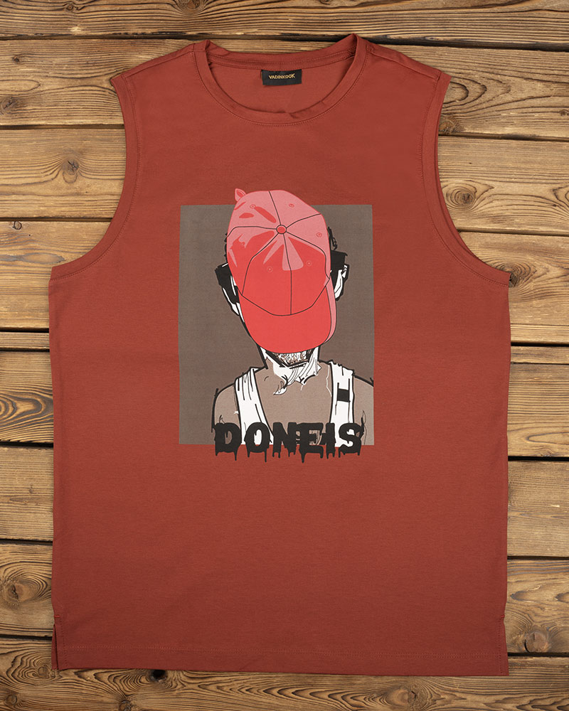 کاور نخی طرح دار مردانه vk021348 - آجری