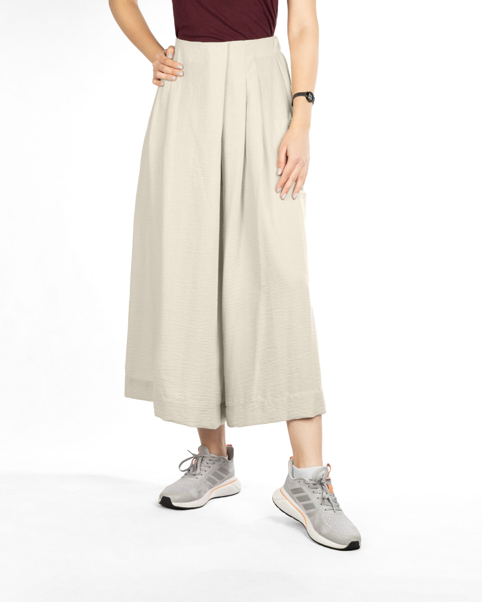 دامن شلواری ابروبادی زنانه 308361 - کرمى