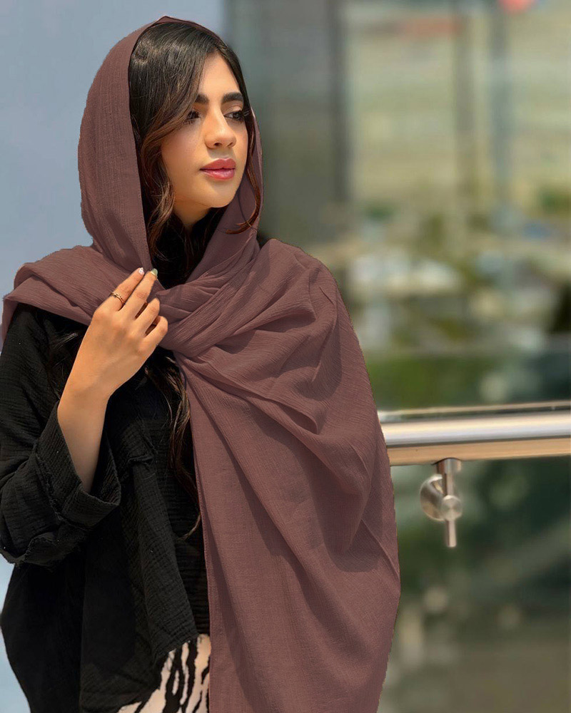 شال کراش ترک زنانه 2895 - مسی