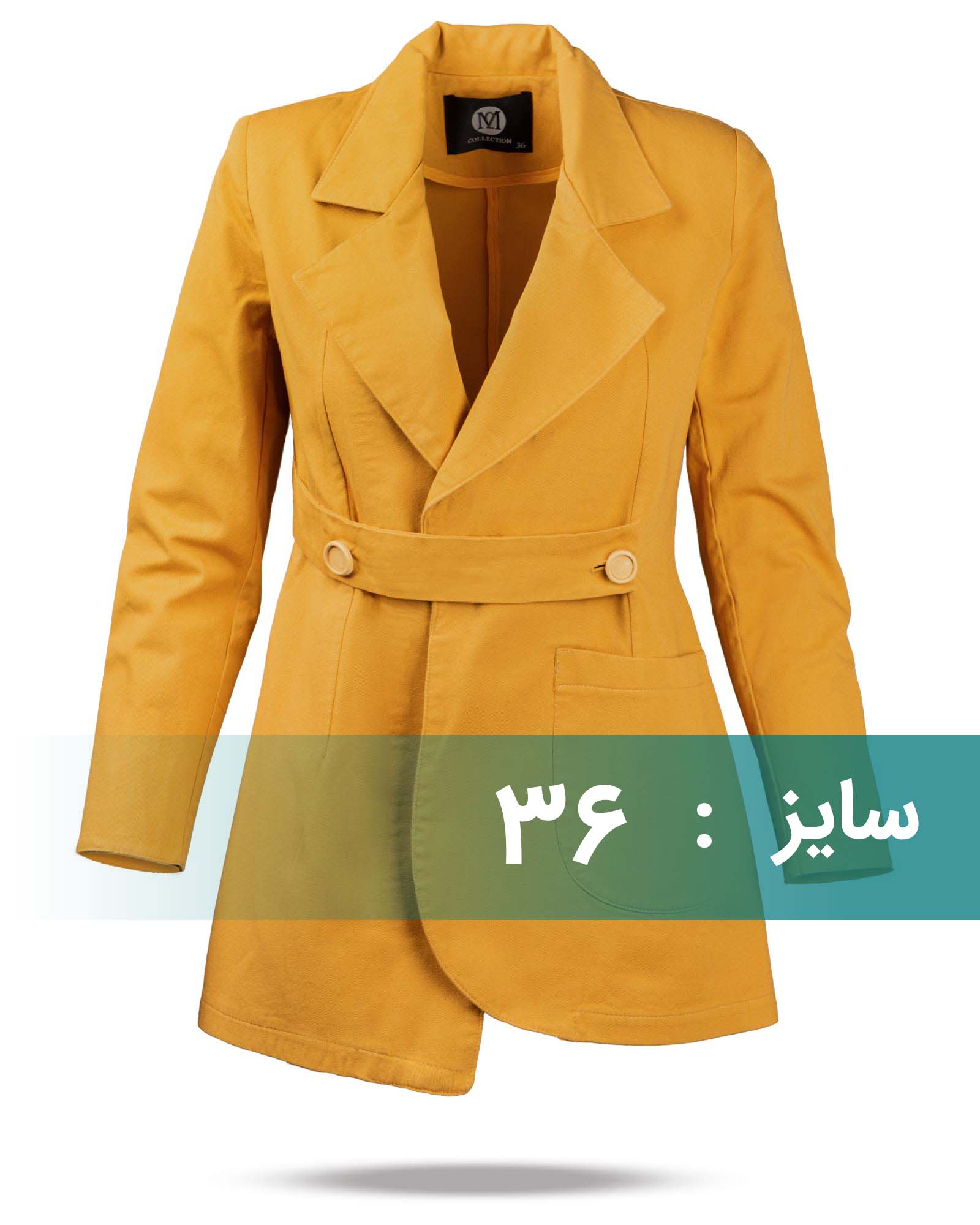 مانتو زنانه کتان 75301 - خردلی