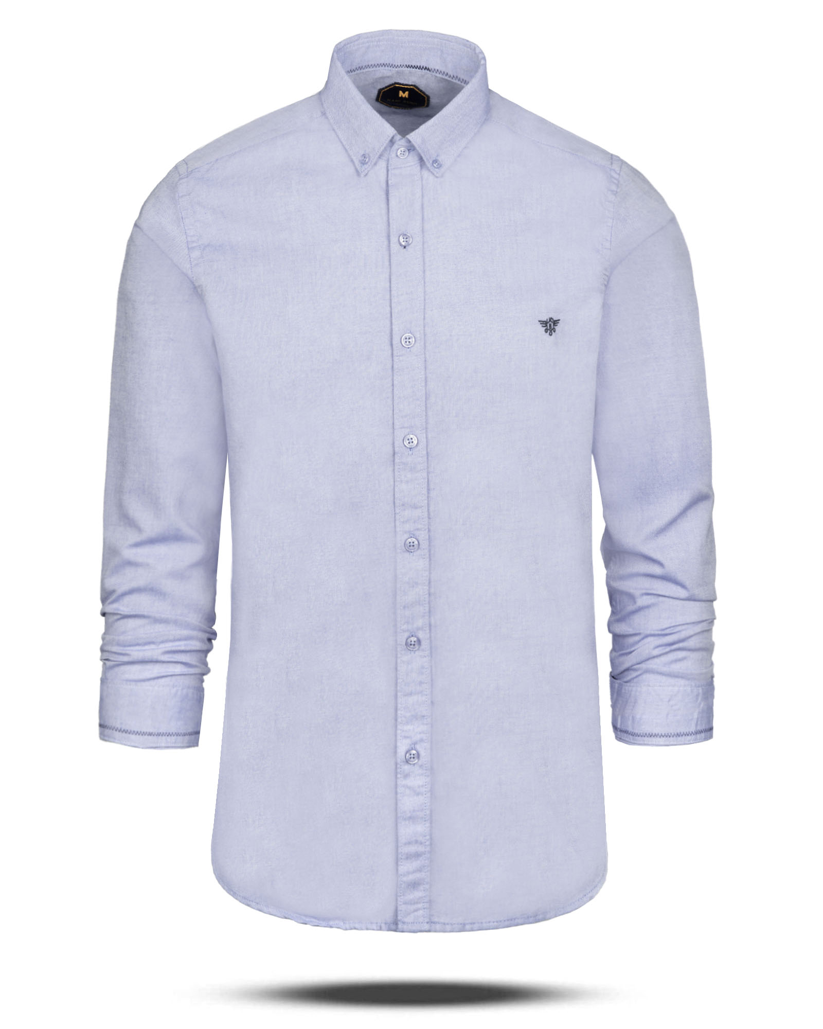 پیراهن ساده نخی مردانه 4485 - آبی