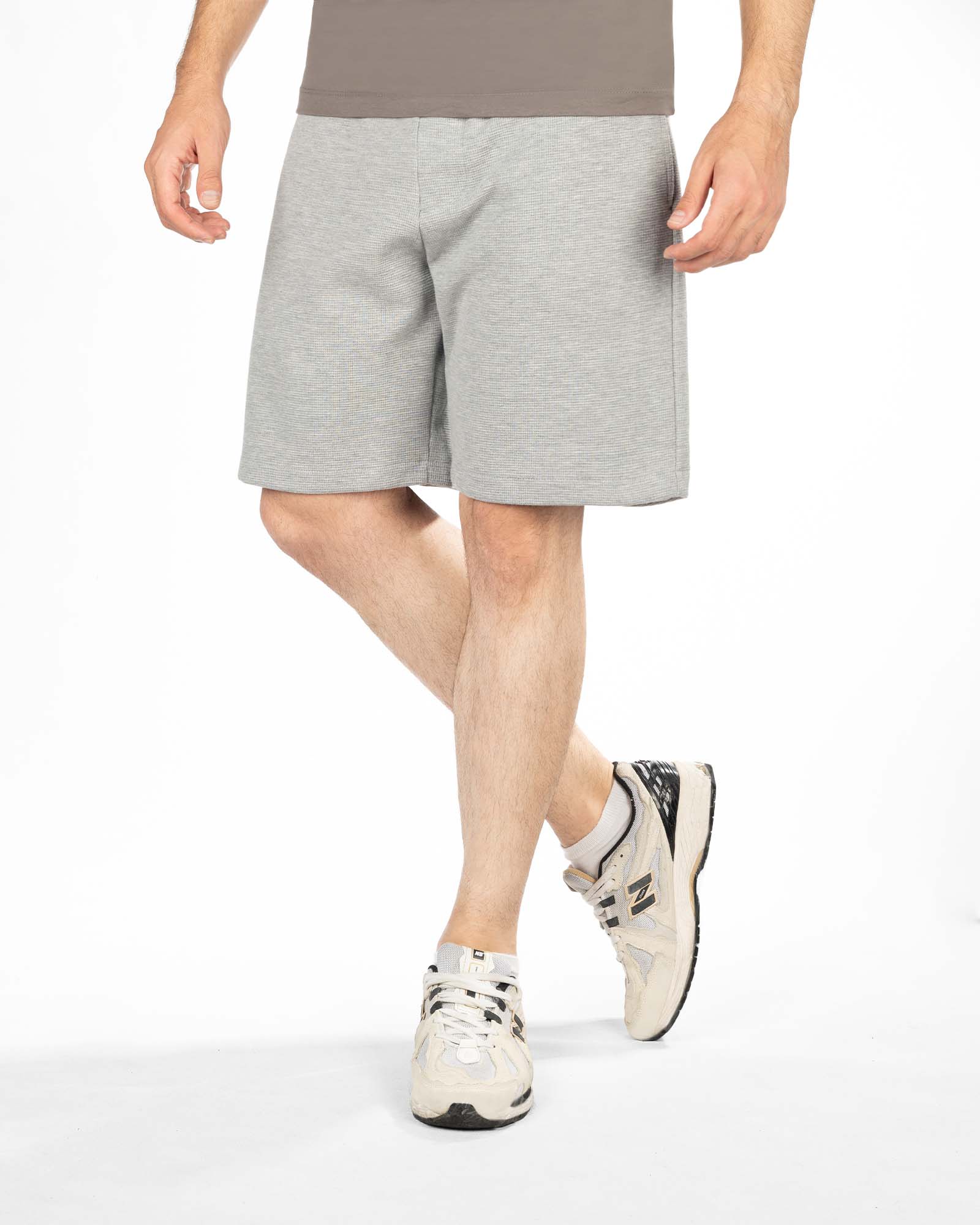 شلوارک مردانه نخی 5840 - ملانژ